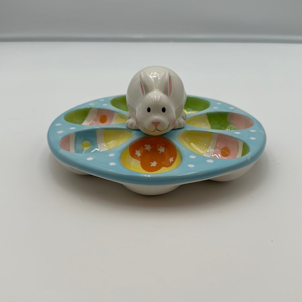 Chang Song Easter Bunny Egg ceramic dish
